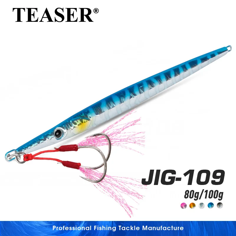 Jigging vertical TEASER J109 – Señuelo metálico de hundimiento rápido
