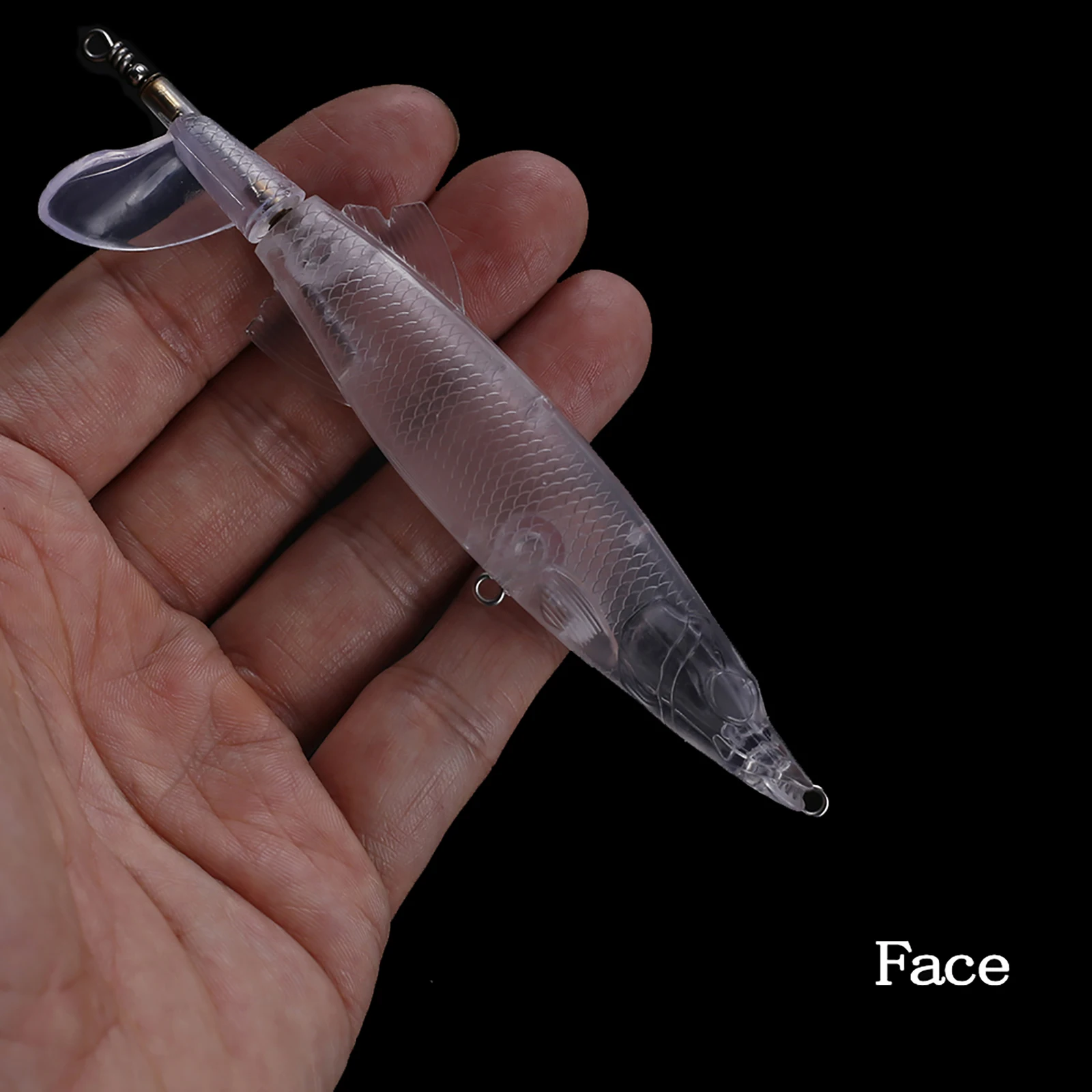 Chan'sHuang 10 Uds Popper Topwater en blanco 12,5 cm 13,5g cebo de pesca sin pintar cuerpo transparente cola giratoria pesca Lur - imagen 5