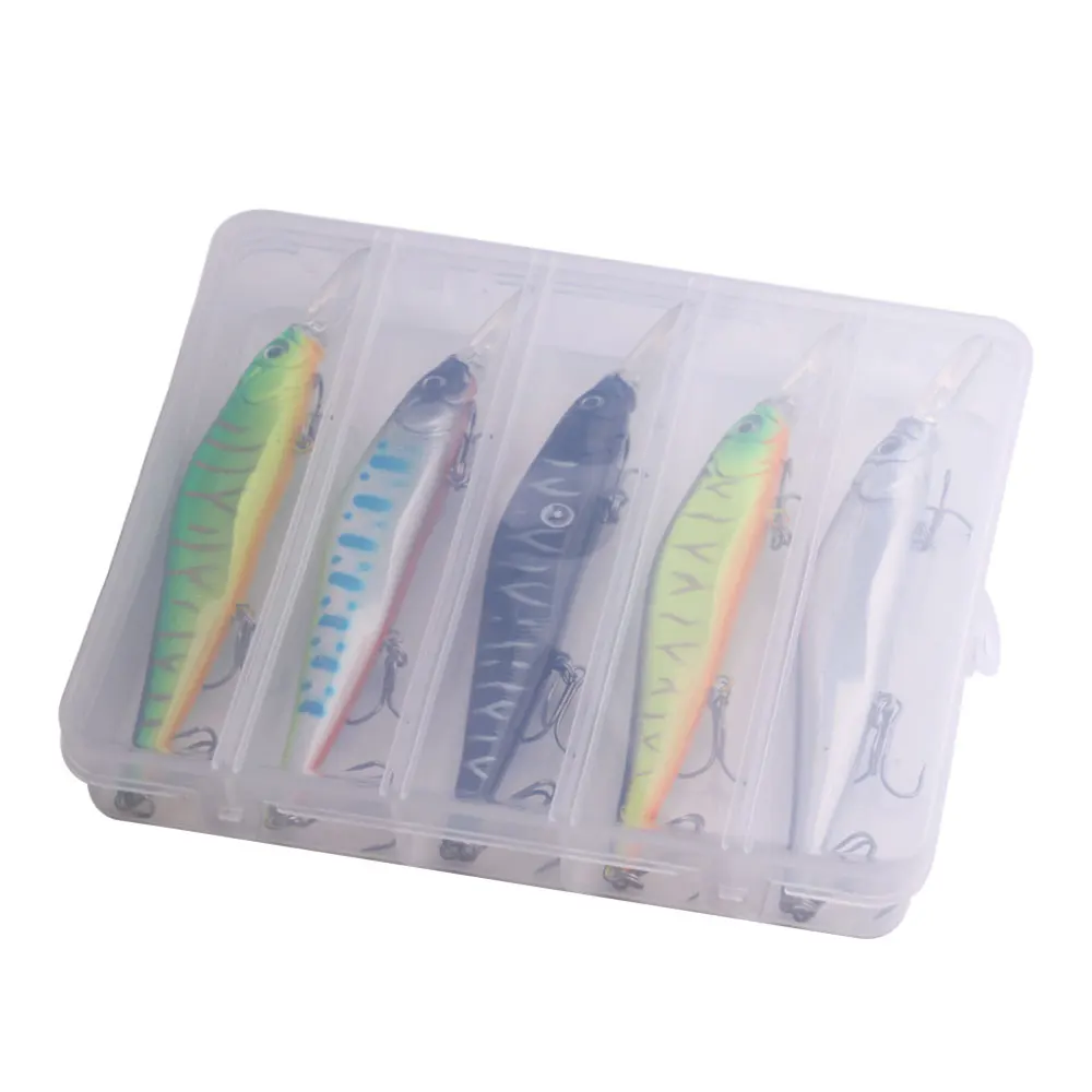 5 uds 13,5 cm 15,6g juego de Señuelos de Pesca minnow kit de caja señuelos de pesca artificiales lubina trucha Lucio Wobbler aparejos de pesca Jerkbait - imagen 5