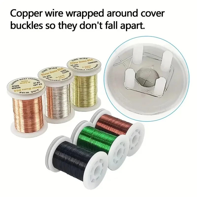 Aventik-alambre de cobre de 0,1-0,3mm, Material de atado de moscas sin deslustre de una sola hebra para serpentinas de ninfas, accesorios de pesca - imagen 3