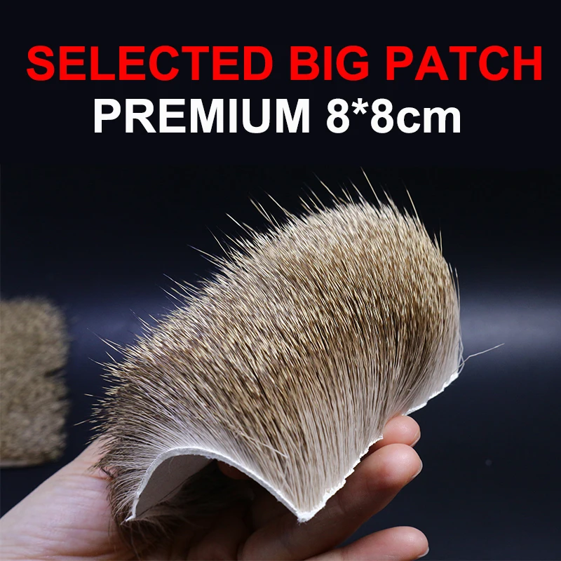 2 unids/lote, parches grandes de piel de ciervo virgen seleccionados, pelo de ciervo medio largo para tolva, patrón de mosca caddis, materiales para atar moscas - imagen 5