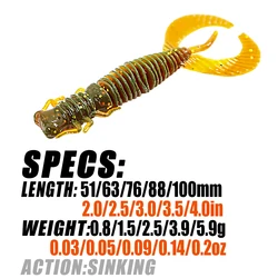 Cebo artificial PEAK Larva – Señuelo blando para lubina y carpa