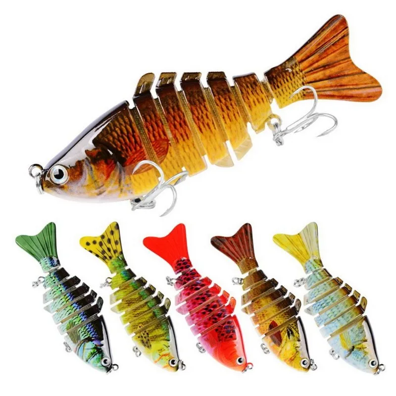 Señuelos de Pesca multiarticulados, Swimbait, Wobblers realistas, 100mm, 15,5g, cebo duro Topwater para aparejos de pesca de carpa, lubina, 2020 - imagen 4