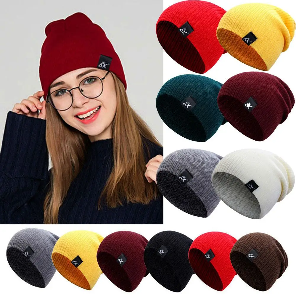 Nueva gorra informal para mujer/hombre, gorros para mujer, gorro más cálido, gorros de invierno y otoño, gorros tejidos - imagen 4