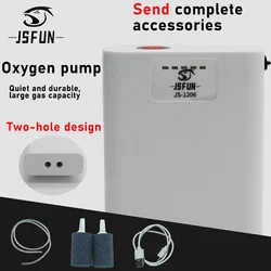 Bomba de aire silenciosa JSFUN doble salida para acuarios de pesca