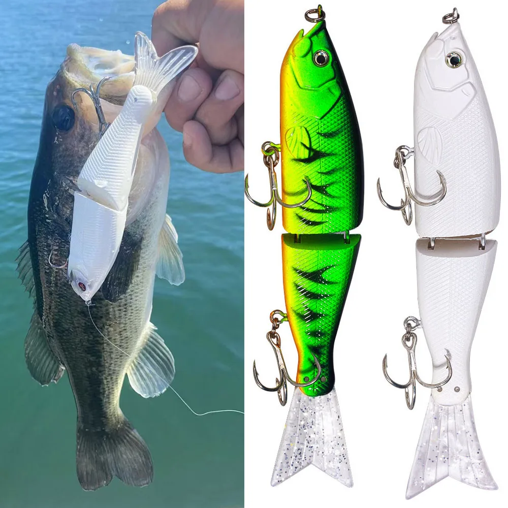 Señuelos de pesca articulados de 14cm y 37g, Crankbait Swimbait de 4 segmentos, cebo duro Artificial Gizzard Shad Glide para aparejos de pesca Striper - imagen 5