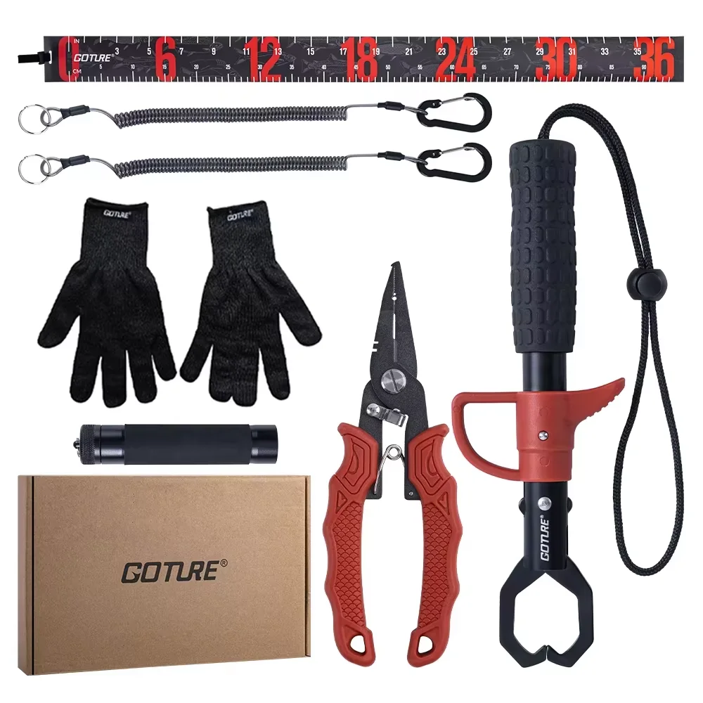 Goture-accesorios de pesca, herramienta de acero inoxidable, alicates de pesca multifuncionales, tijeras de báscula colgante, varias herramientas profesionales