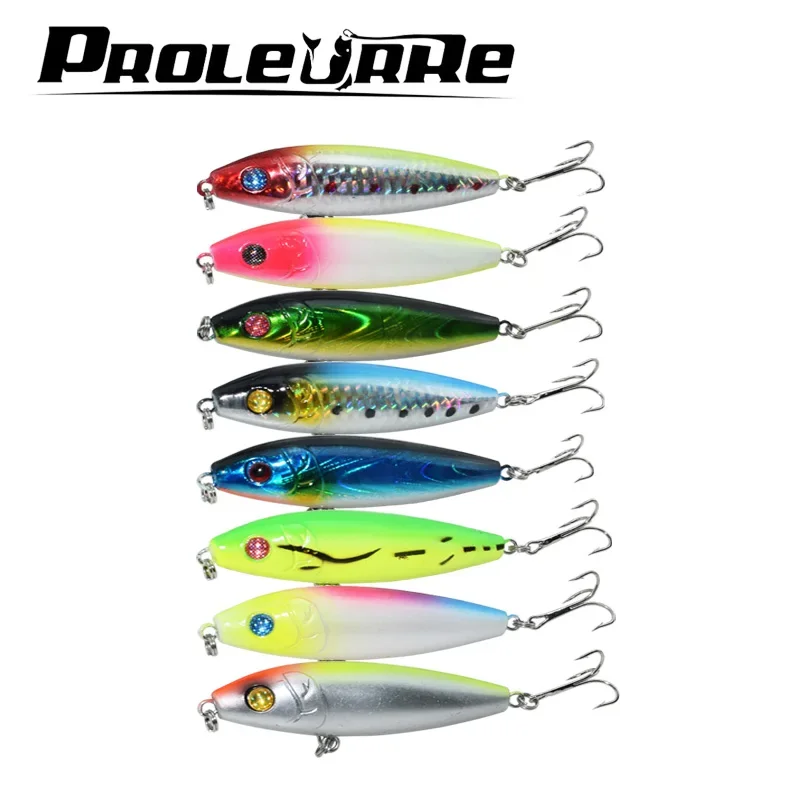 Señuelo de pesca de pececillo flotante Popper, cebo Artificial duro láser, ojos 3D, Wobblers de pesca, Crankbait, 8cm, 12g, 1 ud. - imagen 2