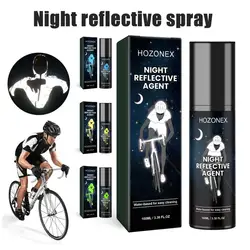 Agente de pulverización reflectante de 100ML, alta visibilidad, para correr de noche, ciclismo, ropa de bicicleta, pintura fluorescente que brilla en la oscuridad