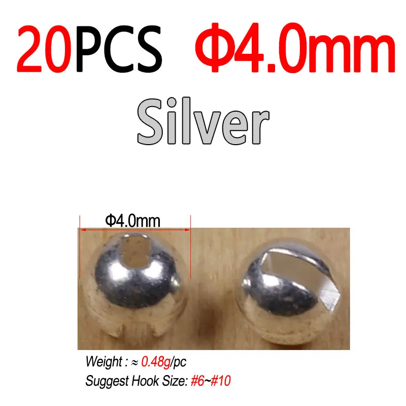 20pcs 4.0mm Silver