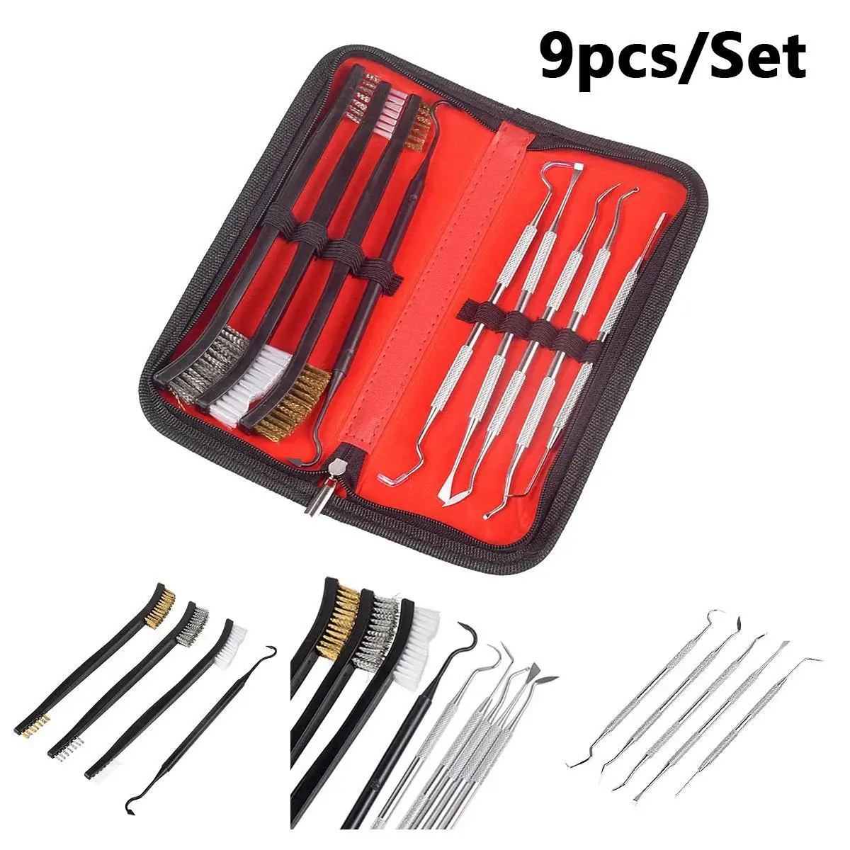 Juego de cepillos de alambre universales, Kit de limpieza, cepillos de latón/acero inoxidable/nylon para limpieza, eliminación de óxido, cadena de bicicleta - imagen 4