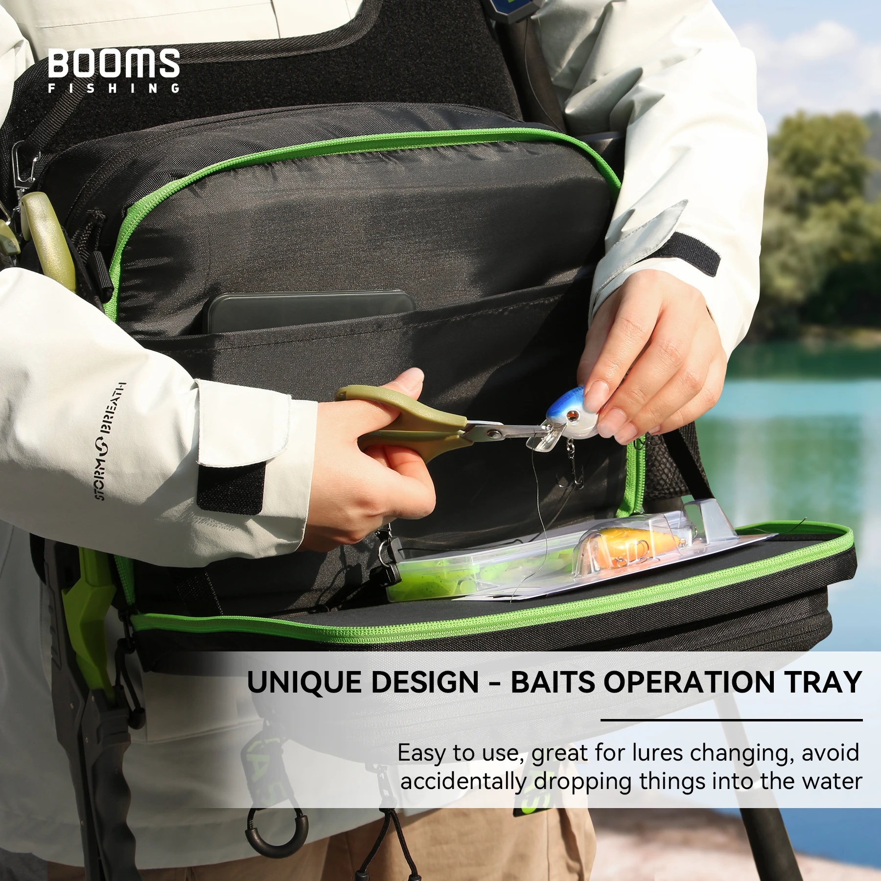 Booms Fishing IB1-bolsa de almacenamiento de equipo de pesca, bolsa de aparejos de pescador, mochila grande de agua dulce de mar, equipo profesional de pesca de carpa - imagen 3