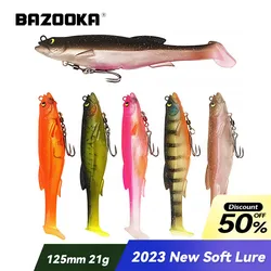 Bazooka-SEÑUELOS blandos de silicona para Pesca, Wobblers, sábalo, Swimbait, cola en T, Jigging, gusano, Pesca de lubina, carpa, Lucio, gancho de plomo, cebo de invierno