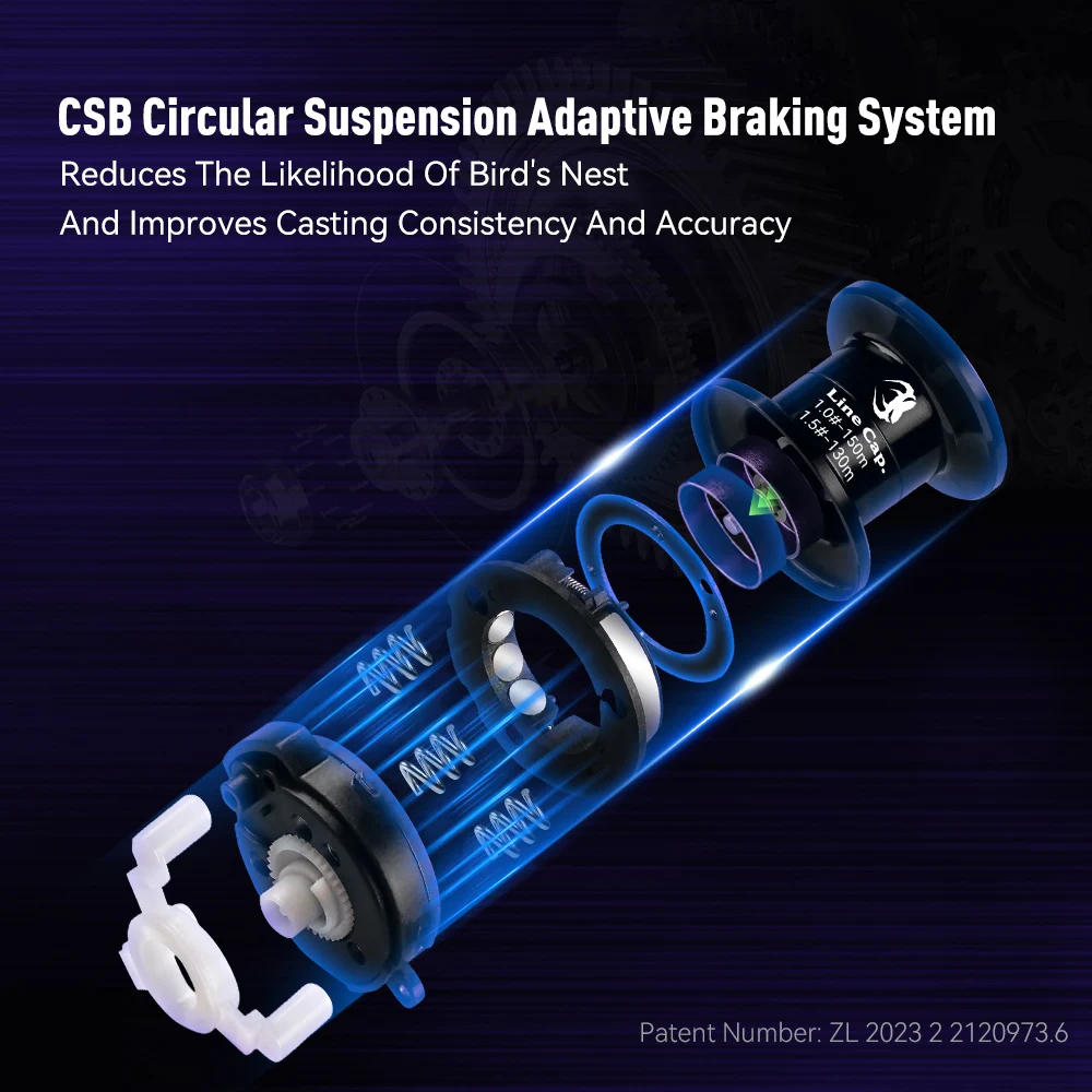 Carrete de pesca Kingdom Micro Monster Pro Baitcasting 138g 7,6:1 relación de engranaje 4,6 kg arrastre máximo carrete de pesca de Material de carbono ultraligero - imagen 3