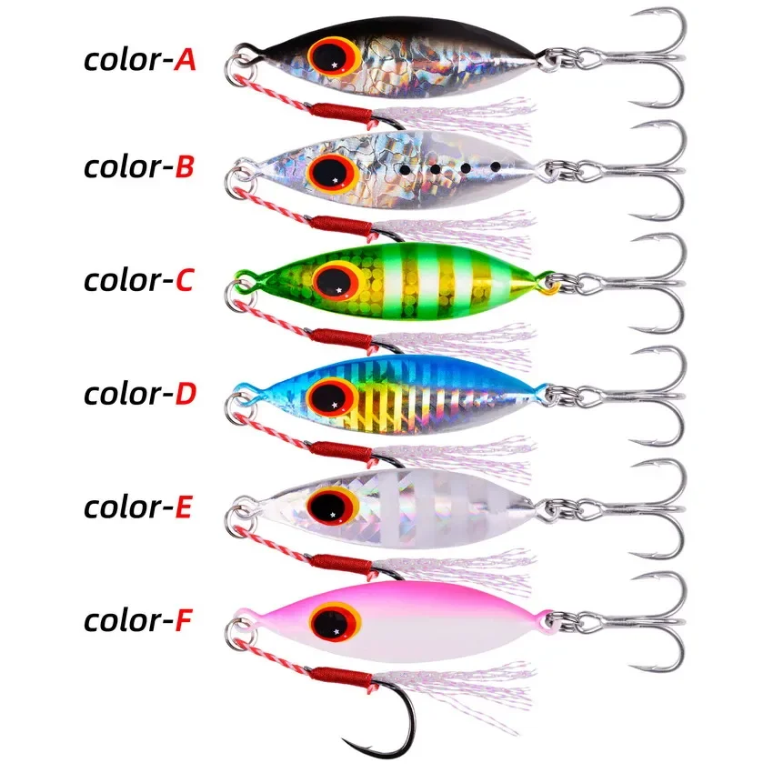 Señuelos de Metal para pesca en agua salada, cebo Artificial de 10G y 4,5 CM, de tiro largo, 6 unids/lote - imagen 2