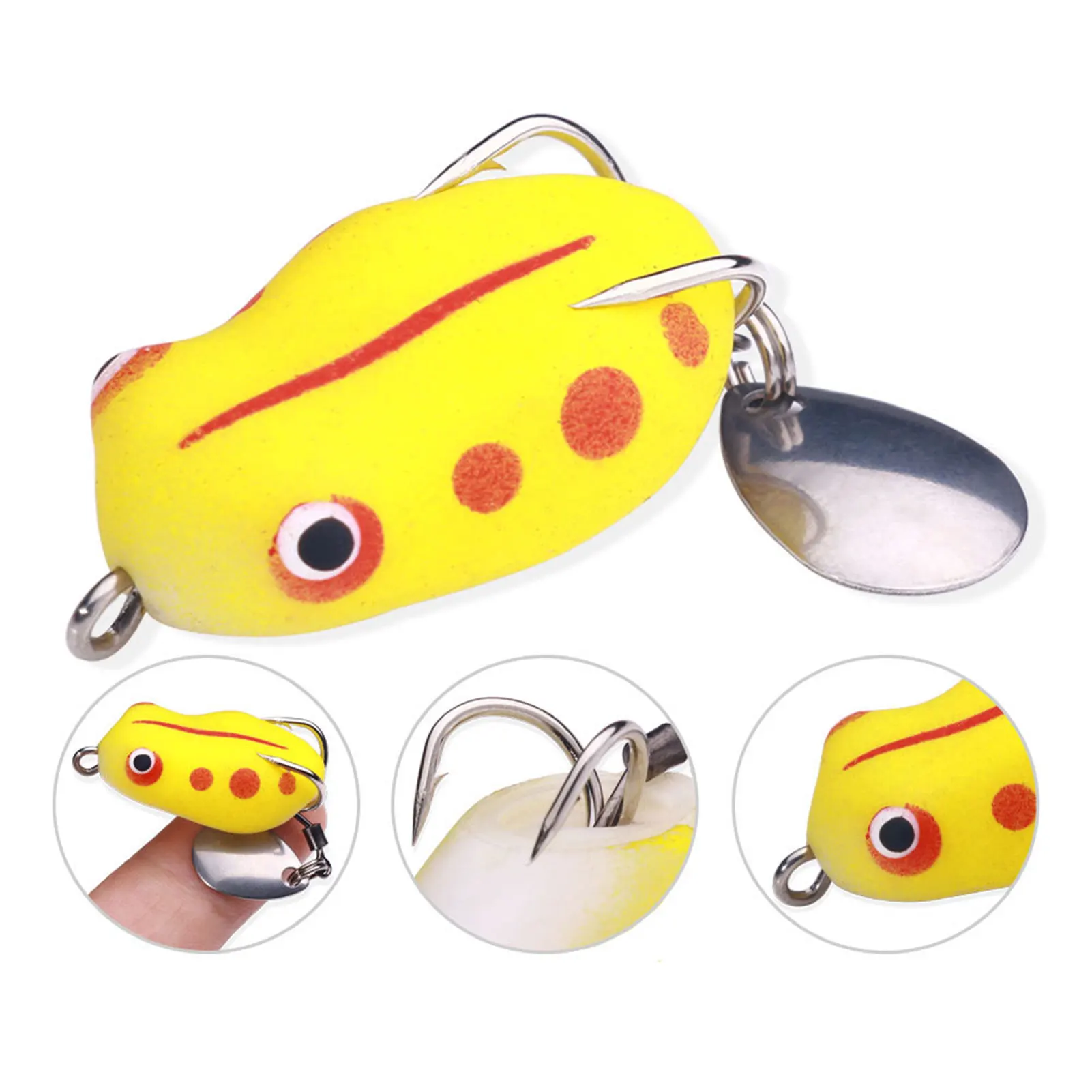 Cebo de pesca en forma de rana, resistente a la corrosión, deflector de agua, para aficionados y profesionales - imagen 3