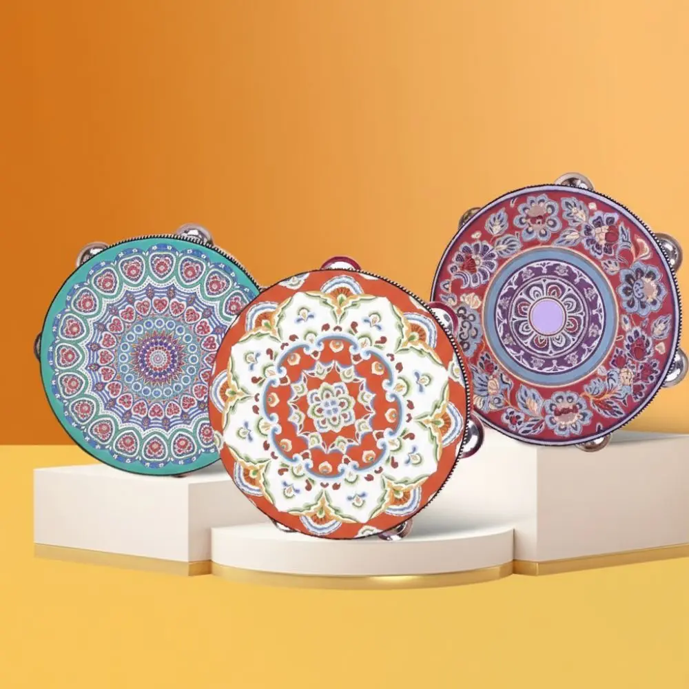 Pandereta de madera con sonajeros metálicos para fiestas de baile - imagen 4