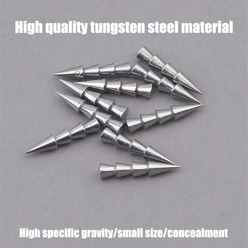 Peso de pesca de acero de tungsteno insertado, plomos de acero de tungsteno, aparejo Neko para gusano, señuelo de cebo blando, accesorios de pesca, 0,3g-3,1g - imagen 4