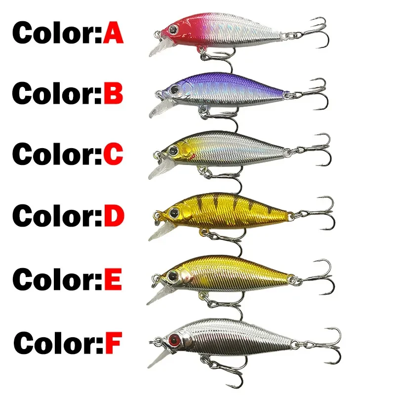 1 Uds 4,5 cm 3,g señuelo de Pesca calidad Mini señuelo Minnow ojos 3D cebo duro de plástico Pesca Wobblers artificiales Crankbait Pesca Baait - imagen 4