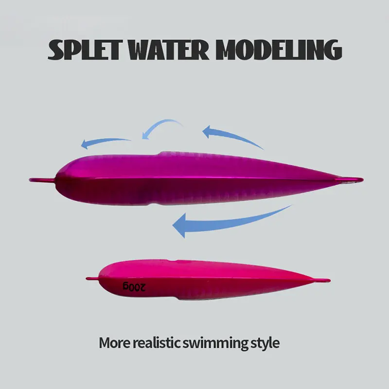 Inchiku-señuelo de cabeza de calamar, anzuelo luminoso de 80g, 100g, 120g, 150g, 180g, 200g, hundimiento suave, pesca giratoria en agua salada - imagen 2