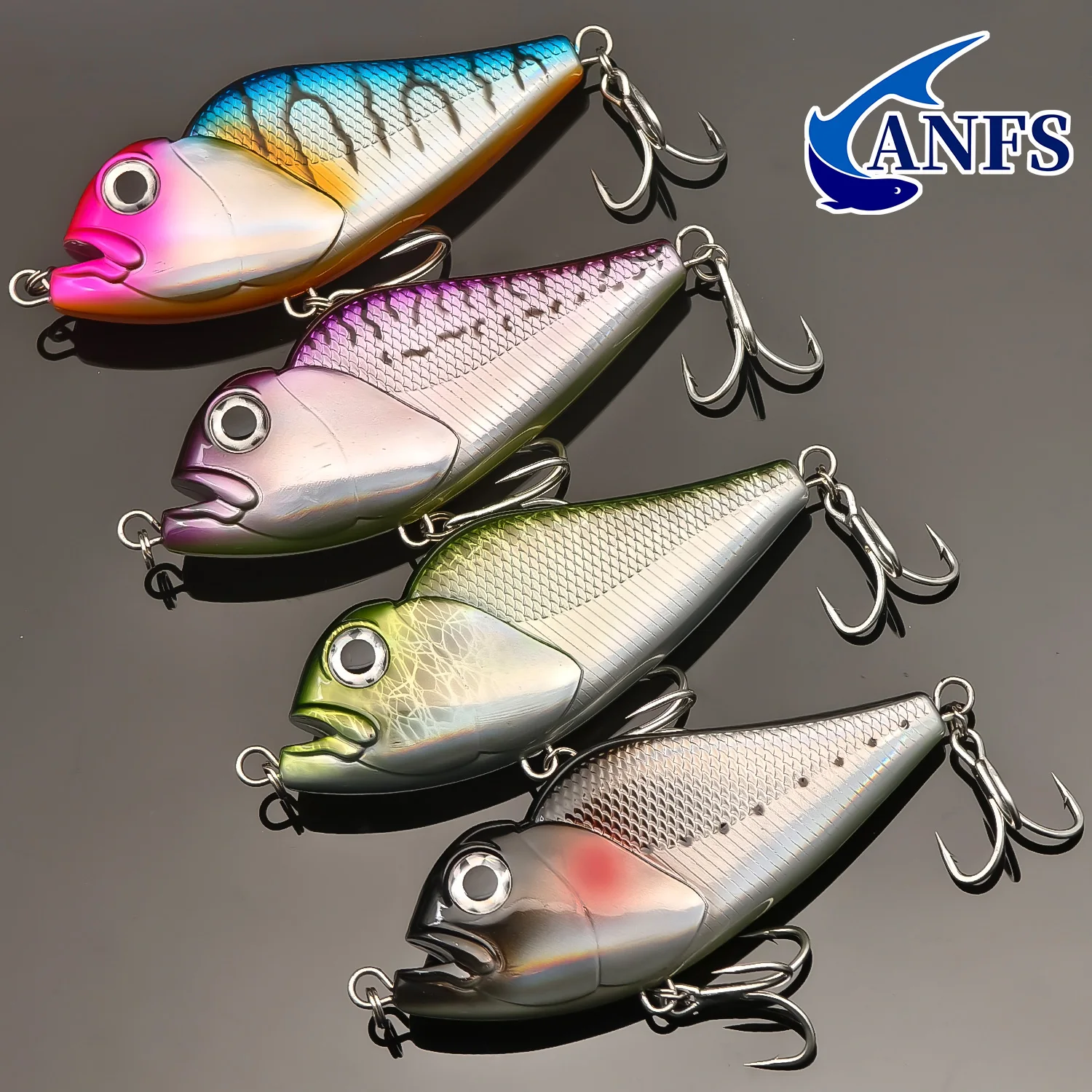 ANFS-señuelo de pesca grande de 13,5 cm/5,3 pulgadas, cebo de manivela sin labios, Señuelos de pesca Vib de hundimiento lento para agua salada - imagen 2