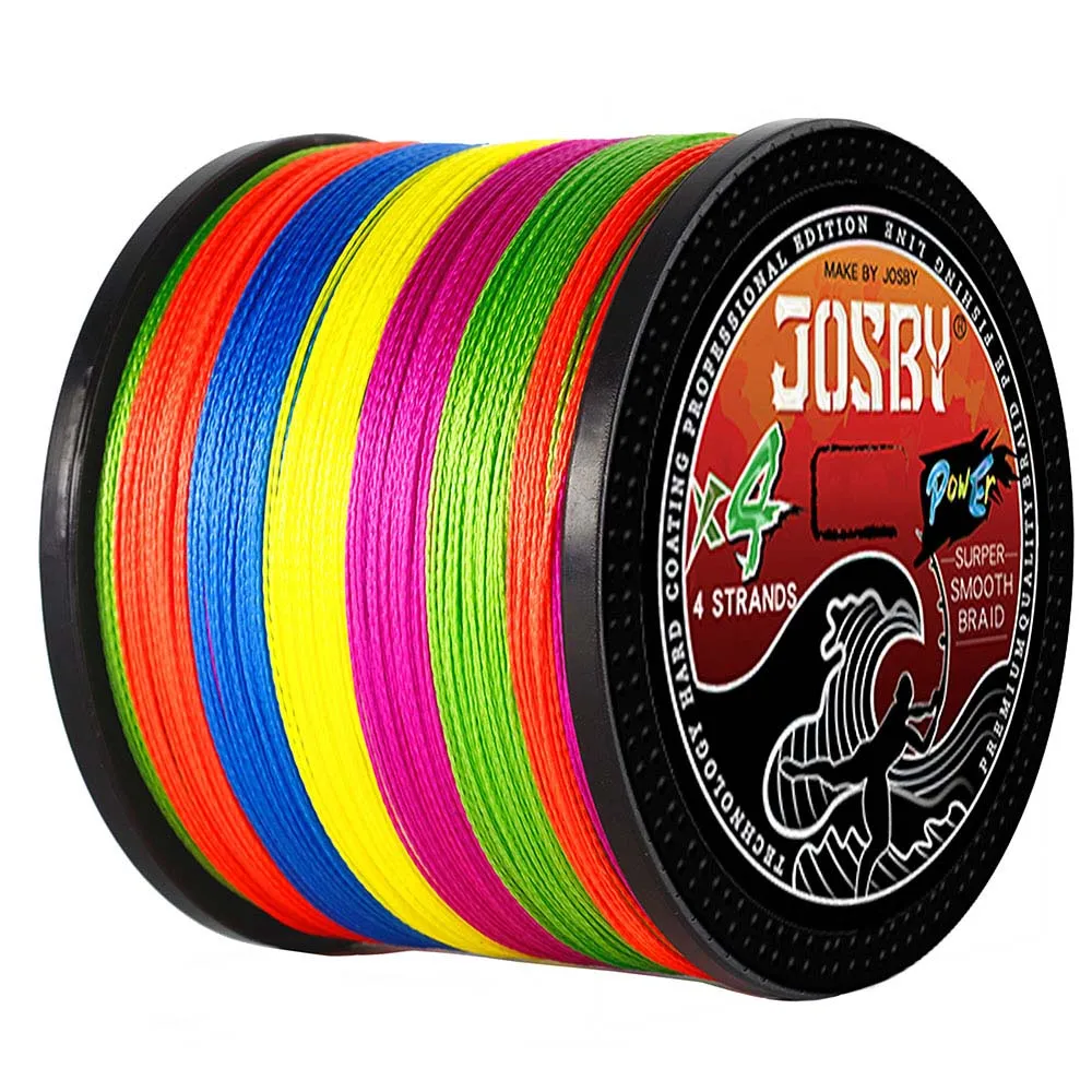 JOSBY-sedal de pesca de carpa, hilo trenzado de 4 hebras, multifilamento japonés, para agua de mar, 100% PE, 300M, 500M, 1000M, aparejos fuertes y duraderos - imagen 4