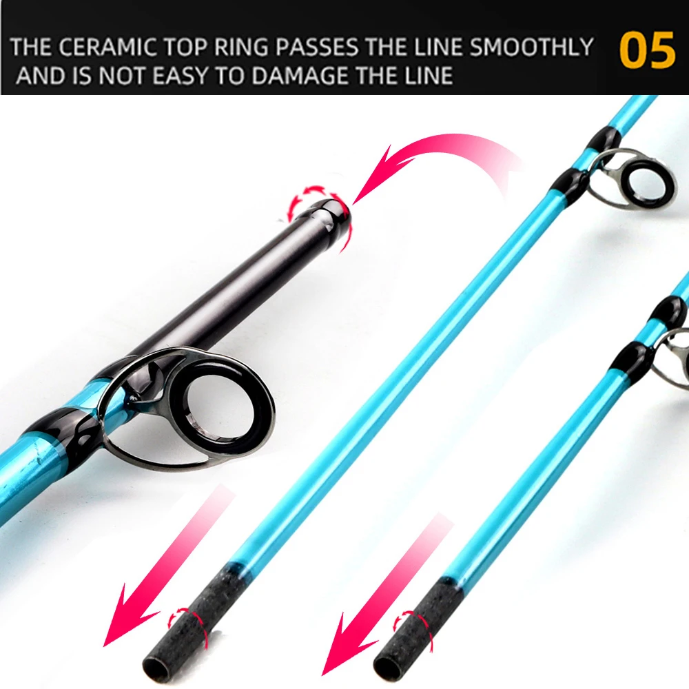 Caña ultraligera para Baitcasting, señuelo de Punta duradera de 2,25mm, 3g-21g, alta Acción M de carbono, cañas de fundición giratorias de pesca rápida, 1,5 m, 1,8 m - imagen 4