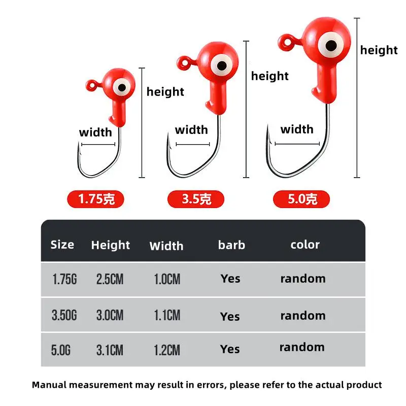 Anzuelo de cabeza plomada de 5 piezas, 0,8g, 1,75g, 3,5g, 5g, anzuelo de manivela, señuelo de plantilla, cebo duro, gusano blando, anzuelo de plantilla para pesca - imagen 5