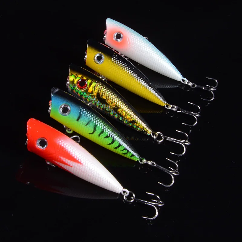 Señuelo de pesca Popper, 6cm/6,5g, cebo duro Artificial Topwater Bass, trucha, Lucio, Wobbler, aparejos de pesca con 2 anzuelos triples, 1 ud. - imagen 2