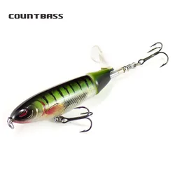 Plopper Whopper de superficie Countbass con ganchos VMC 110mm 4-21/64" 19,7g 11/16 oz, cola giratoria suave Wobbler Popper Topwater