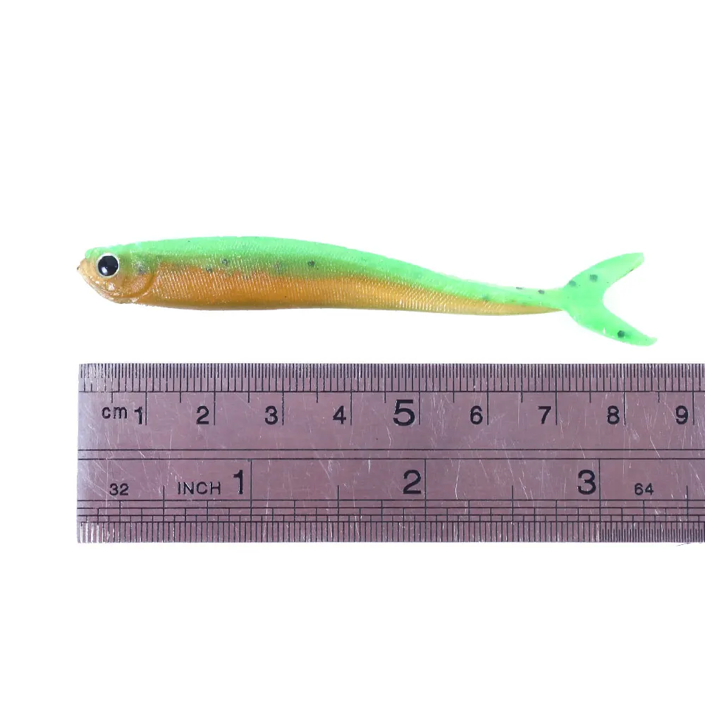 Señuelo de pesca de dos colores, imitación dividida en cola, 10 Uds./1 Juego, 50mm/2,6g, plástico suave, pesca en el mar, Swimbait, Wobbler, aparejos artificiales - imagen 5