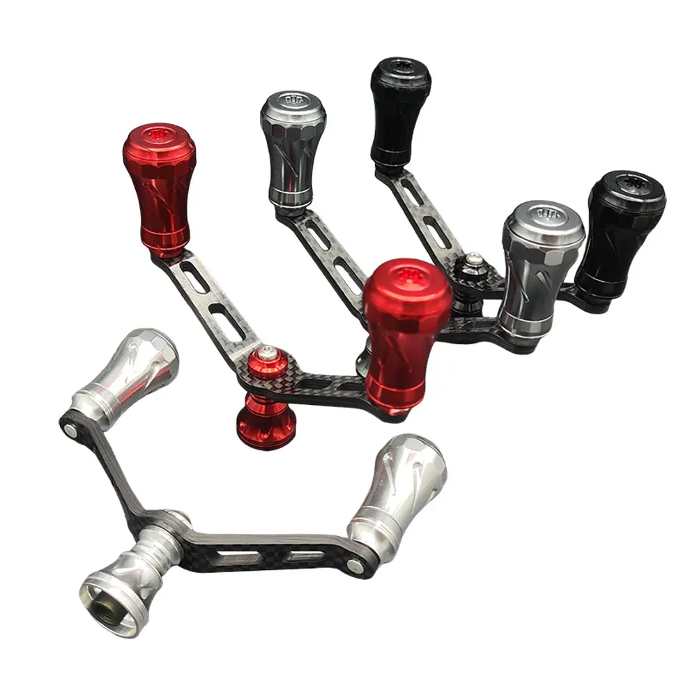 Carrete de pesca de fibra de carbono, doble mango con soporte de carrete para carretes giratorios DAIWA/SHIMANO, mango eléctrico tipo atornillado - imagen 2