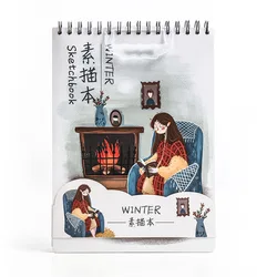 Cuaderno de bocetos A4, 50 hojas, libro de dibujo artístico, papel de dibujo grueso ecológico, sin ácido, encuadernado, almohadilla de bocetos para artistas