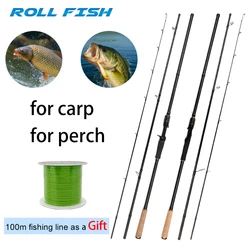 ROLLFISH-caña de pescar de fundición larga, 2,88-3,3 m, señuelo de agua dulce y salada, sistema fundido de alta velocidad para perca de carpa