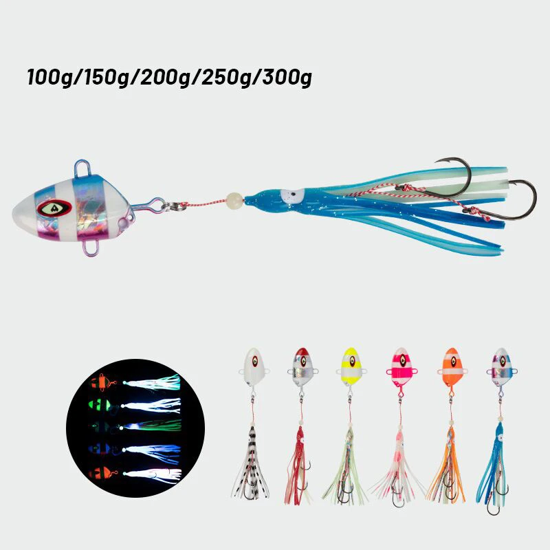 Plantilla Inchiku 100g150g200g250g300g Kabura Bullet, cabezal de plantilla de Metal, ganchos de asistencia de calamar, señuelo de Jigging que se hunde, Bottomship Marlin, 1 ud. - imagen 5