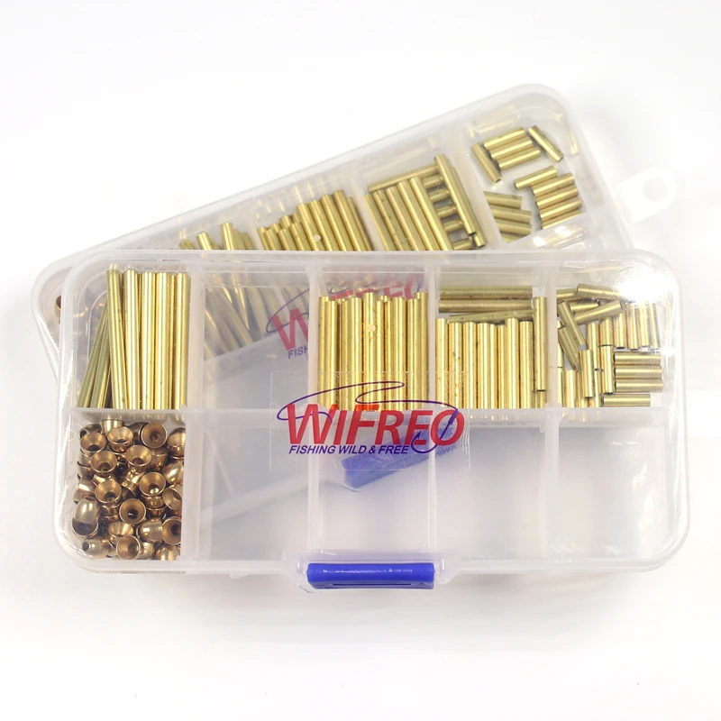 Wifreo-Conjunto de sistema de atado de moscas, tubo de latón de 3mm + conos + Tubo de revestimiento + Tubo de unión, Material de atado de moscas de acero de salmón - imagen 5