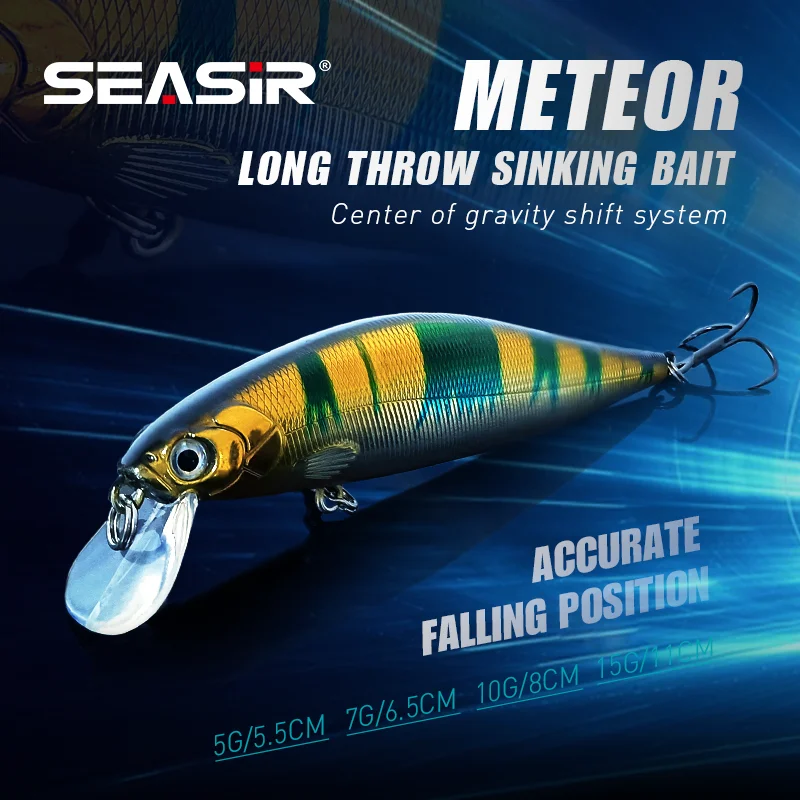 Seasir Señuelo Minnow hundimiento lento – Wobbler artificial pesca