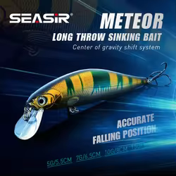 Seasir Señuelo Minnow hundimiento lento – Wobbler artificial pesca
