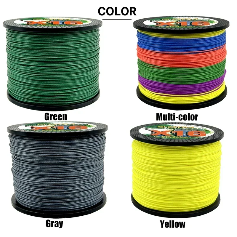 JOF X16/8 100M PE hilo de pescar trenzado súper fuerte océano barco/playa líder alambre 18LB-200LB gran juego diámetro 0,14mm-0,8mm Pesca - imagen 5