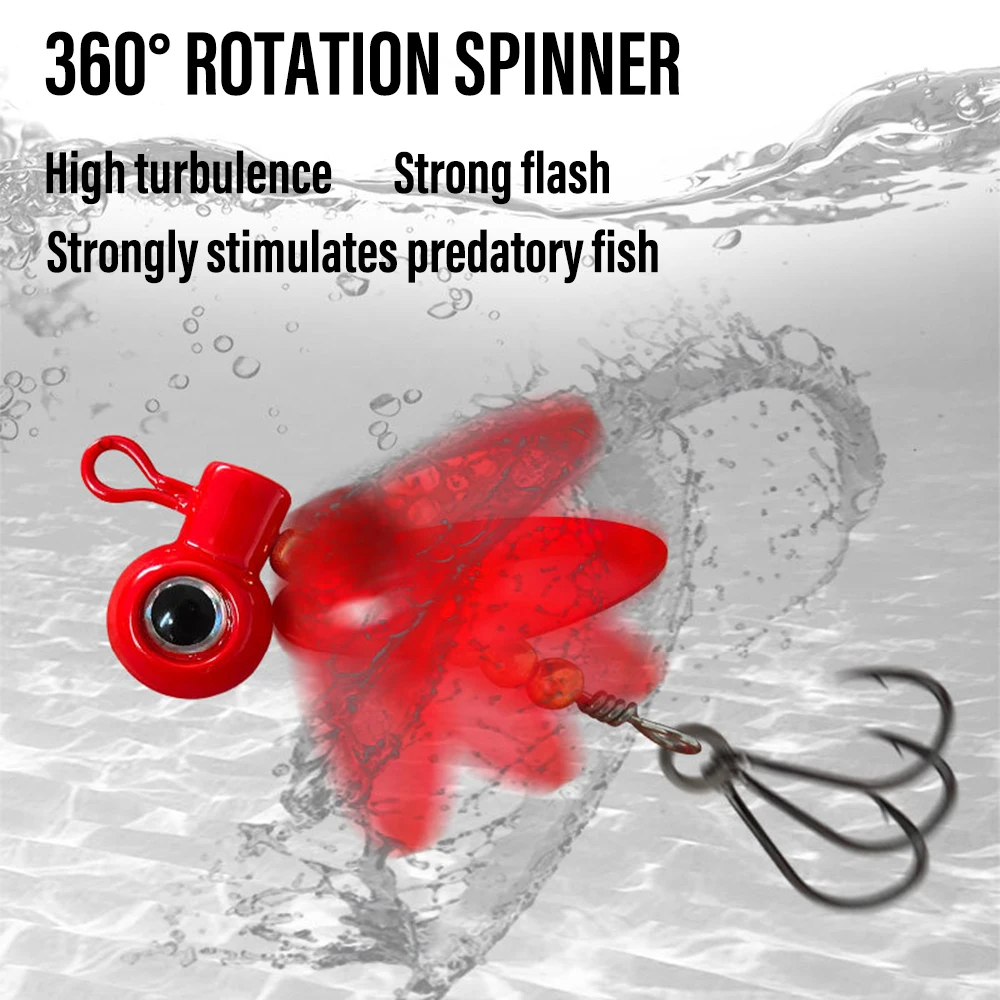 2.5g-10g Inline Spinner Fishing Lure Jig Head with Single Hook 15°Offset Hook UV Coating 3D Eyes for Bass Trout - imagen 5