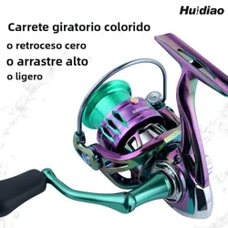 Huidiao carrete giratorio colorido Zero Play serie 2000-7000 12KG potente carrete de pesca con señuelo de arrastre 3 + 1BB para fundición suave