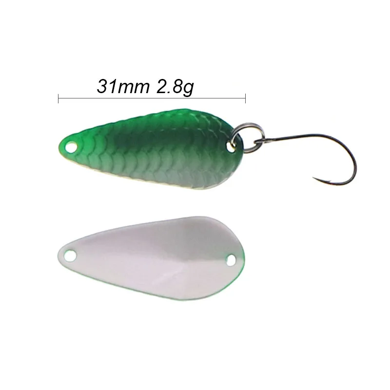 Cuchara de pesca de trucha, anzuelo único giratorio, lure2.8 G, 31mm, Wobbler Artificial, perca, cebos de lubina - imagen 3