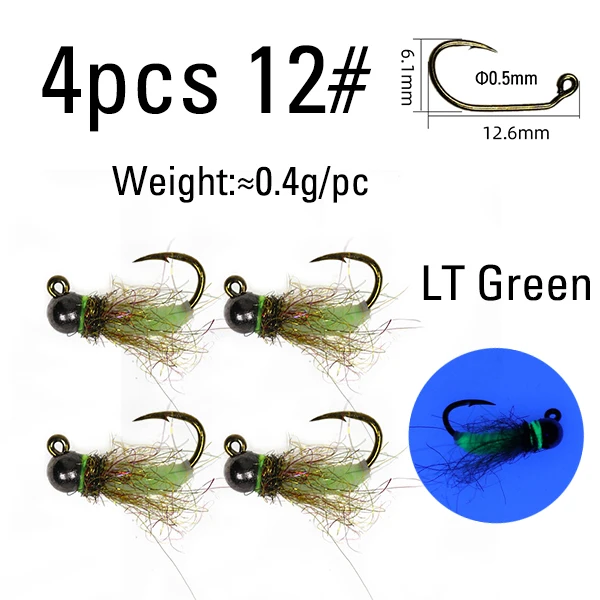 4pcs Lt Green 12