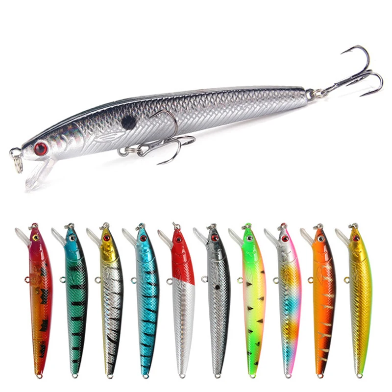 Wobbler Minnow lubina flotante – señuelo crankbait trolling cebo duro - imagen 2