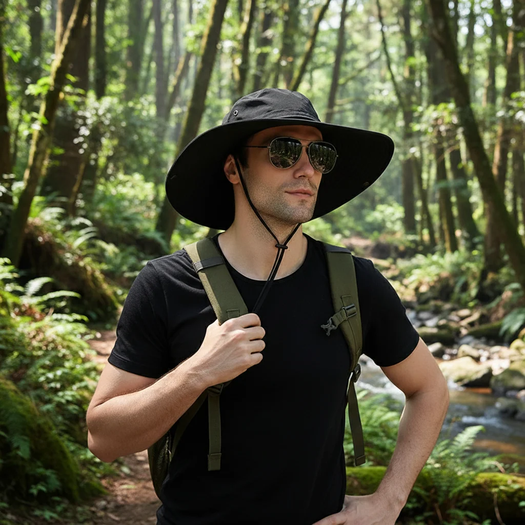 Sombrero de pesca hombre plegable impermeable con protección solar - imagen 4