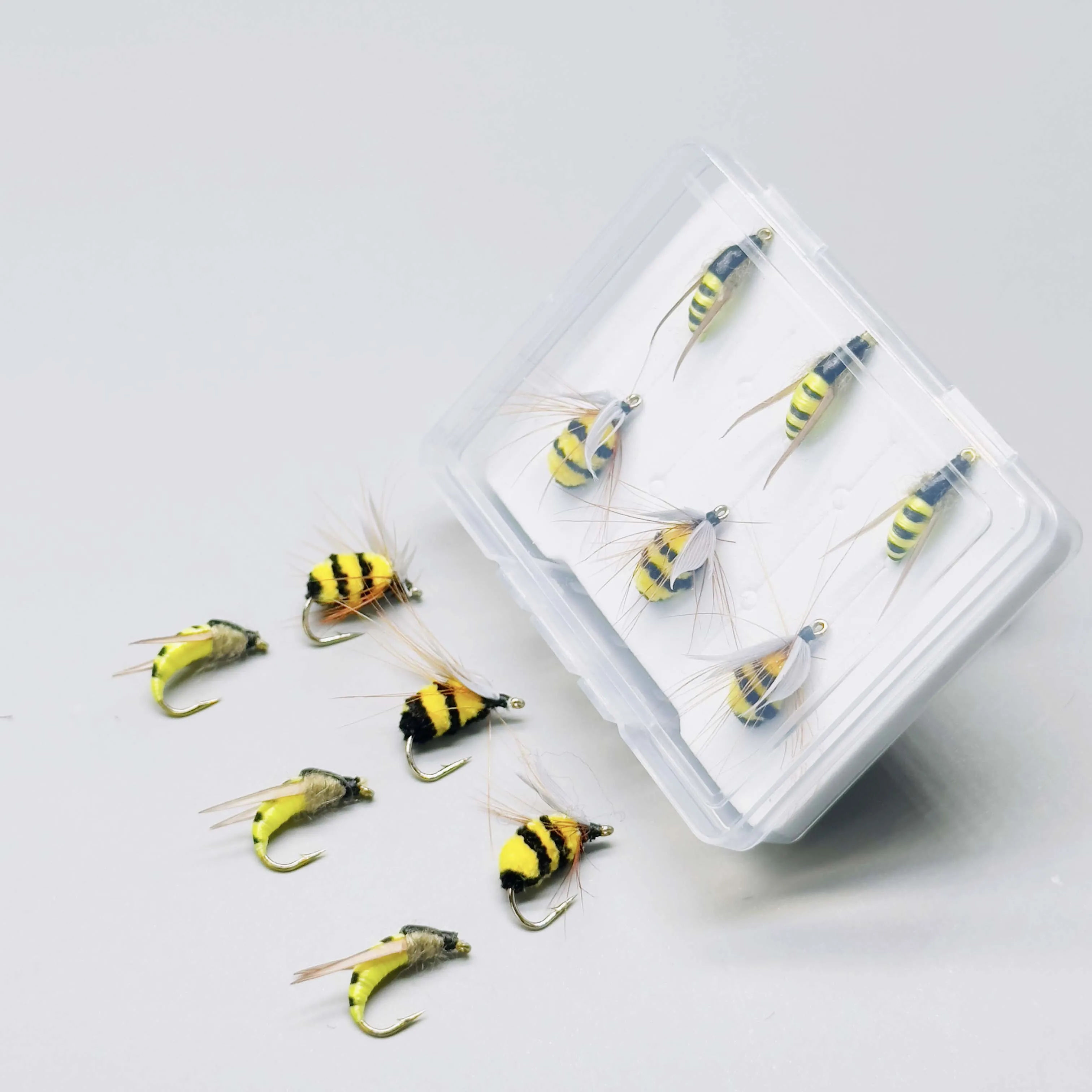 Moscas Bumble Bee biónicas color amarillo para pesca de trucha y carpa - imagen 4