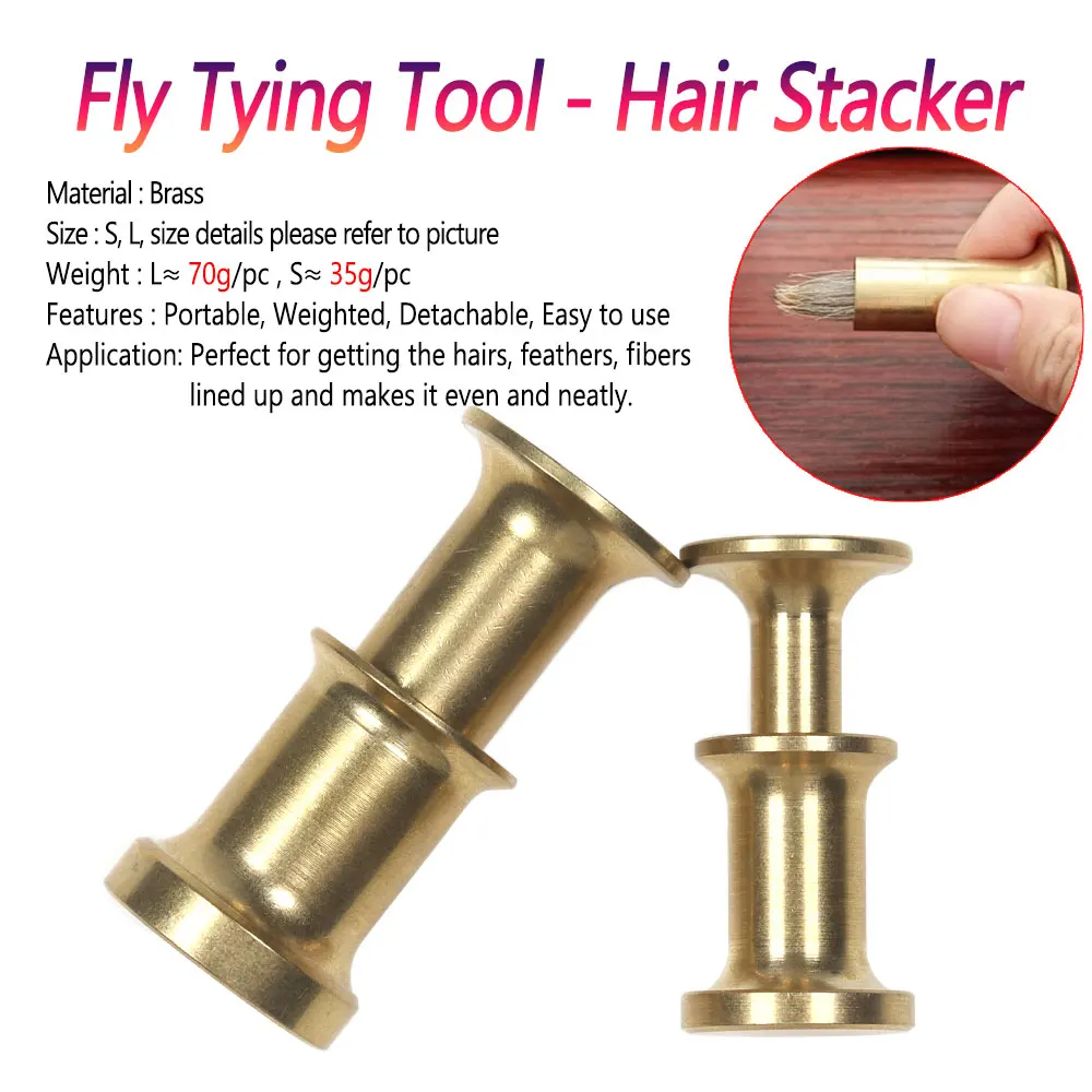 Bimoo, 1 pieza, apilador de pelo de latón, herramienta de atado de moscas, accesorio de atado de moscas desmontable, Pesca, trucha, cebo con mosca, señuelo, aparejos de pesca - imagen 3