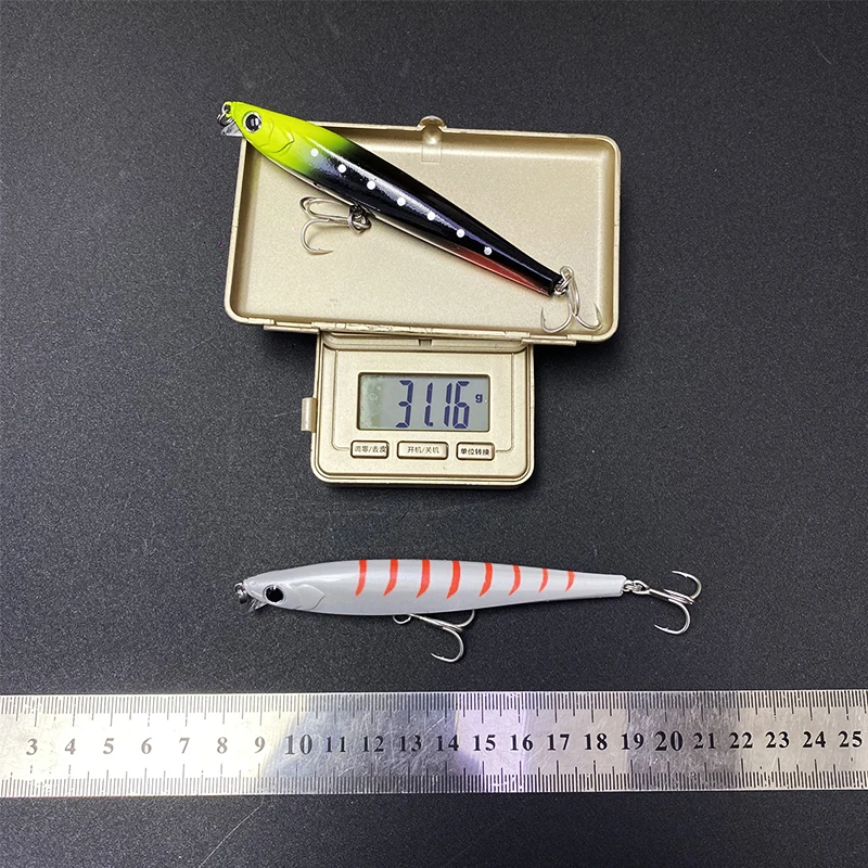 Señuelo de pesca hundido de pececillo pesado japonés, 105mm, 31g, cebo duro Artificial de agua salada, tiro largo, pesca en el mar, pececillo curricán - imagen 5