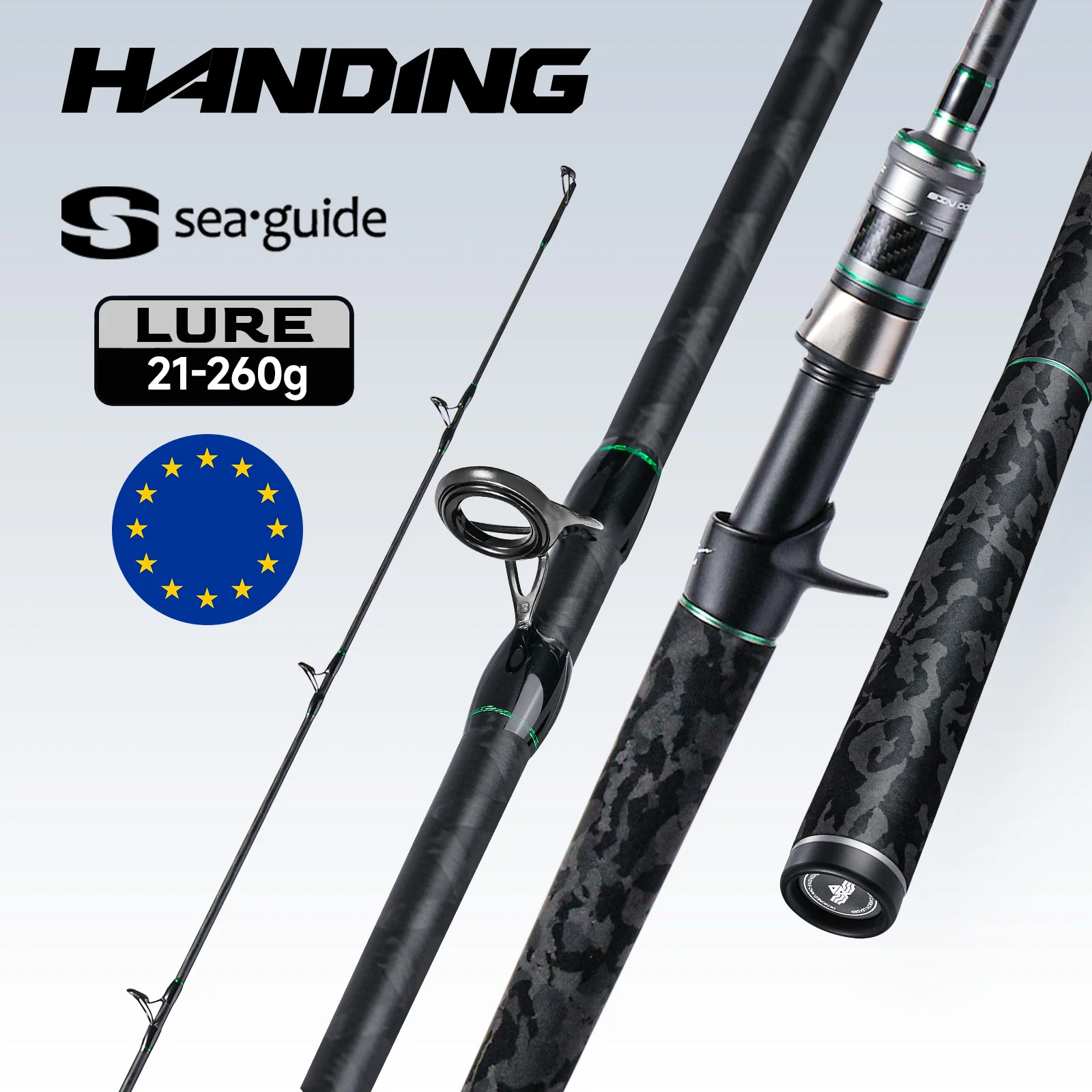 HANDING 21-260g peso del señuelo del almacén de España cañas de pescar potentes y pesadas para Lucio 30 + 24 toneladas anillo guía SearGuide de fibra de carbono