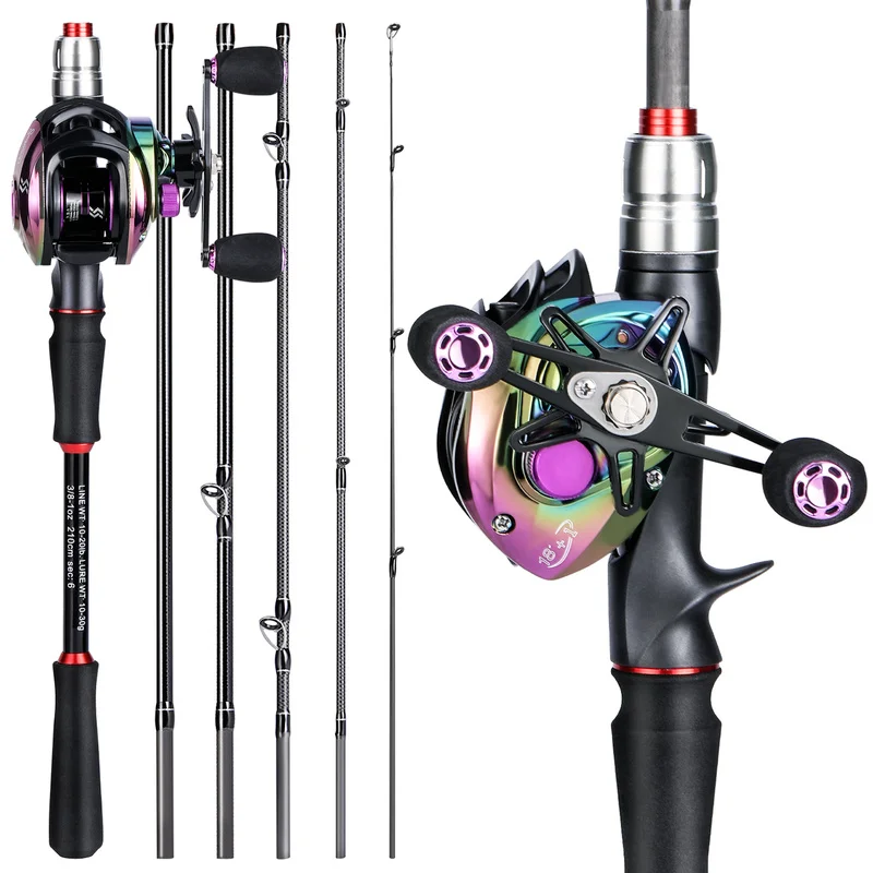 Sougayilang Combo Baitcasting – Caña 1,8m y Carrete Alta Velocidad - imagen 5